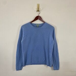 Geneva 100% Cashmere Crewneck Sweater Light Blue Size Large Minimalist